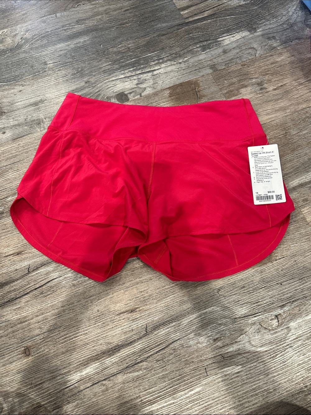 NEW with tags! Lululemon Speed Up High-Rise Lined Short 4" Pink Dragonfruit